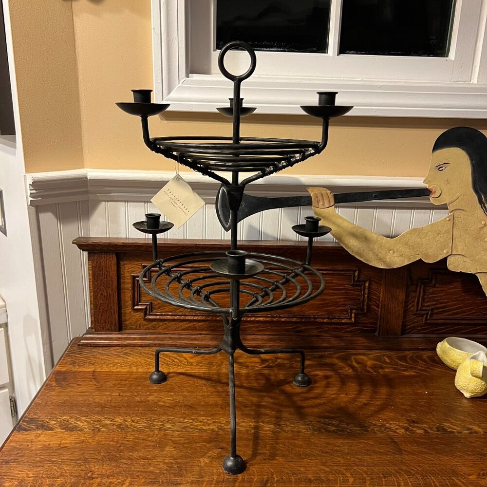 Pottery Barn Rustic Wire Taper Centerpiece